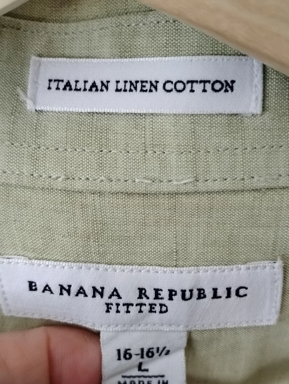 Banana Republic Italian Linen Cotton Sage Button-Up Shirt
